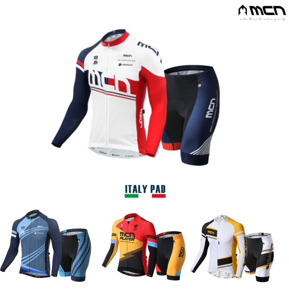 MCN 긴팔 져지+4부 패드바지 세트 라이딩복 자전거의류 상/하 - 메인 이미지