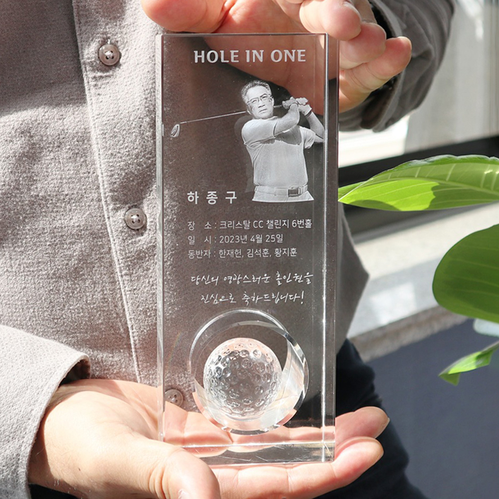 크리스탈존 Golf1기프트세트 골프 트로피 싱글패 이글패 - 상품 이미지