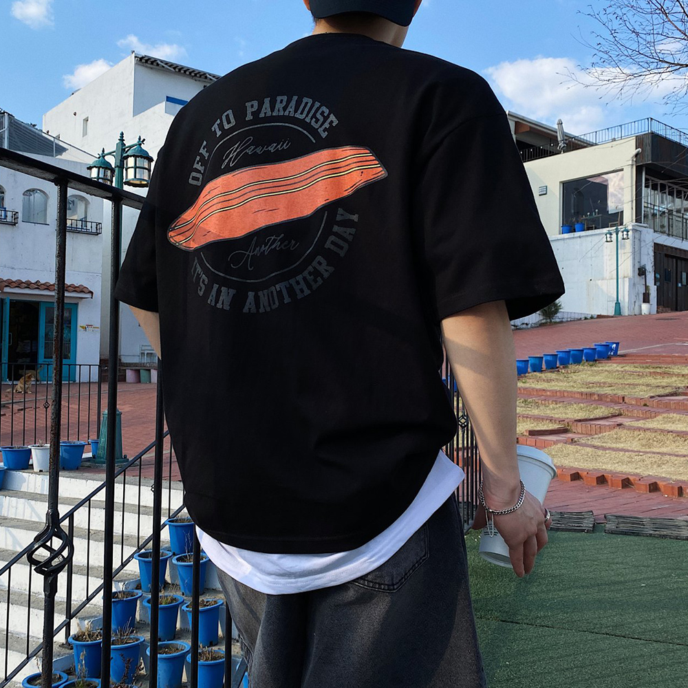 남자오버핏반팔티 흰티 어깨넓어보이는옷 - 상품 이미지