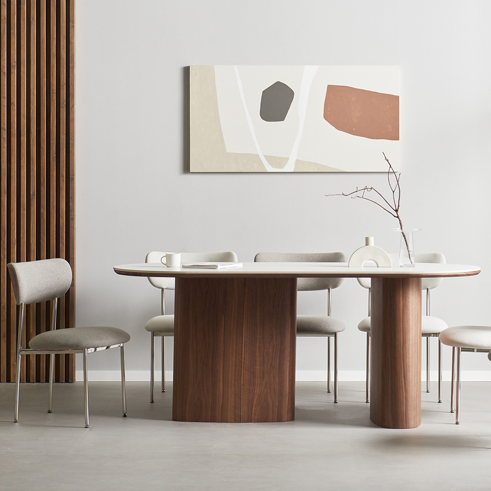 리베르 세라믹식탁 둥근 라운드 타원형식탁 거실 다이닝 6인용 테이블 포세린 1800