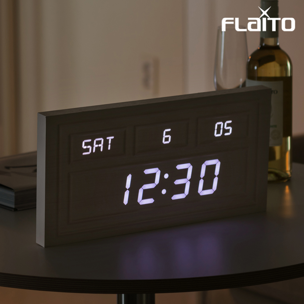 플라이토 웨인코스팅 요일 날짜 LED 벽시계 38cm 이미지 6