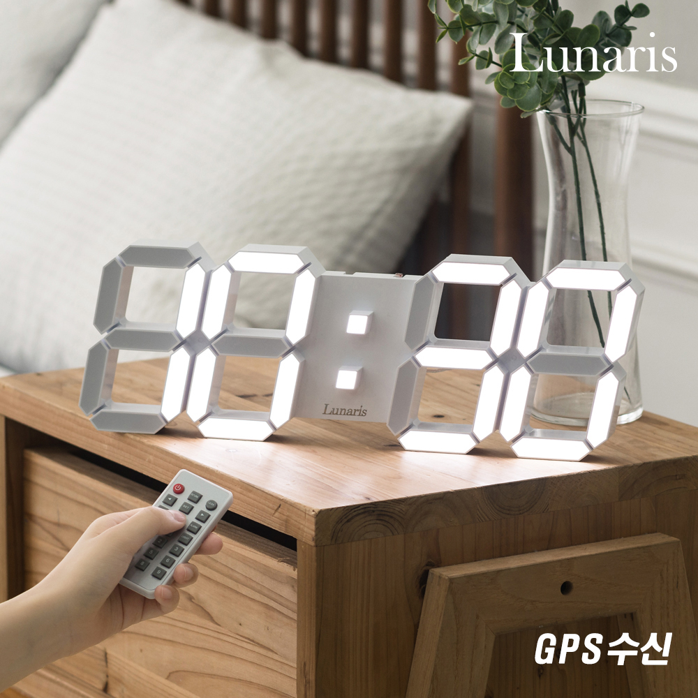 국산 루나리스 위성 GPS 3D LED 숫자 벽걸이 시계 38cm - 메인 이미지