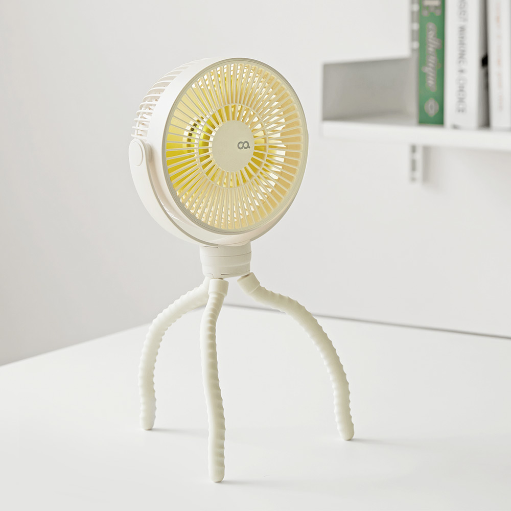 오아 무선 미니 휴대용 유모차 선풍기 플렉시블 거치대 문어발 저소음 선풍기