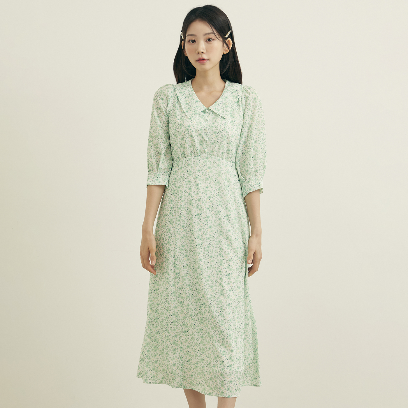 로엠 빅카라 패턴 롱 원피스 RMOWD25R31