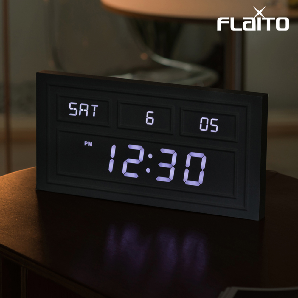 플라이토 웨인코스팅 요일 날짜 LED 벽시계 38cm 이미지 7