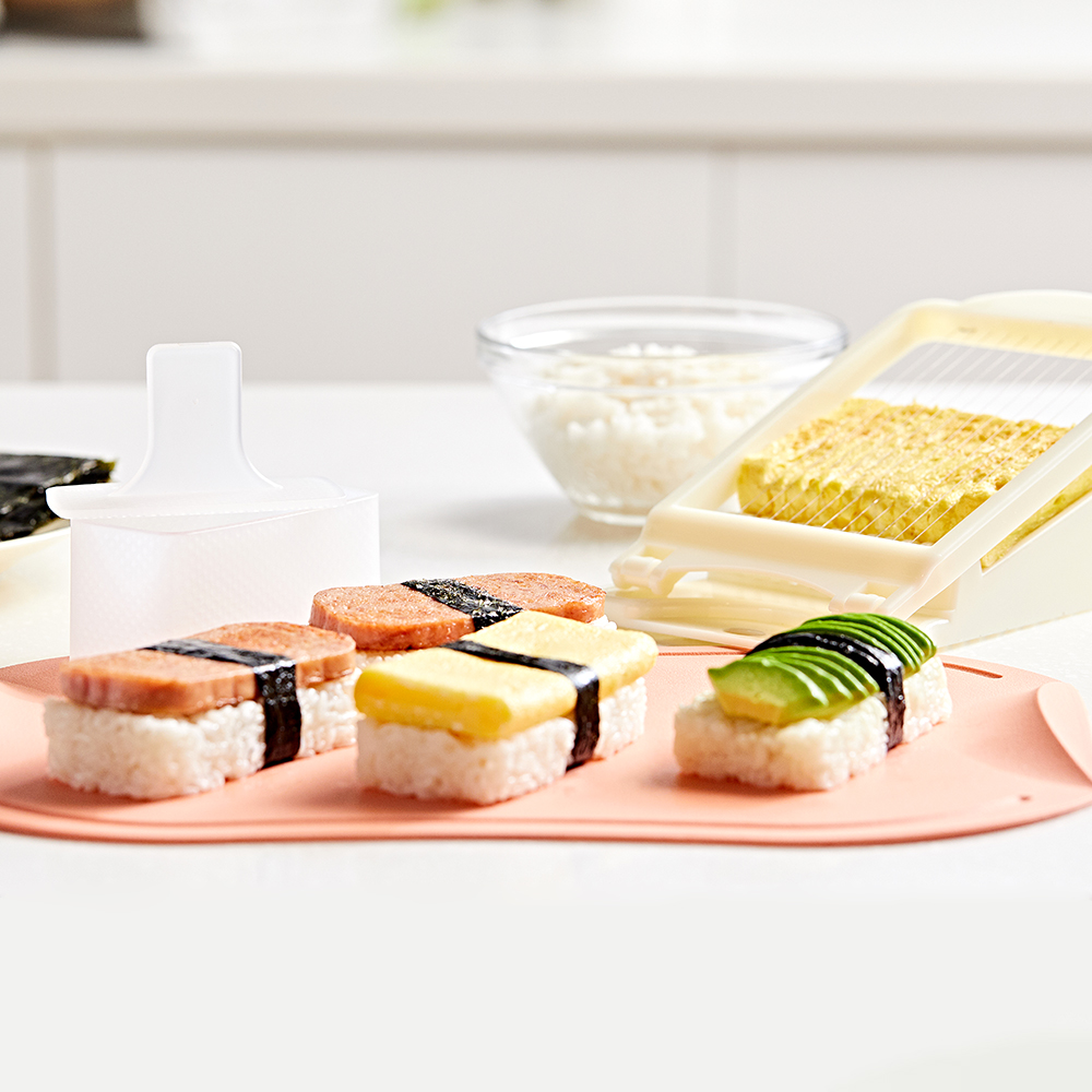 도블레 무스비 김밥만들기 세트 네모 사각 스시 주먹밥 초밥 (김밥틀 대+소&슬라이서) - 상품 이미지