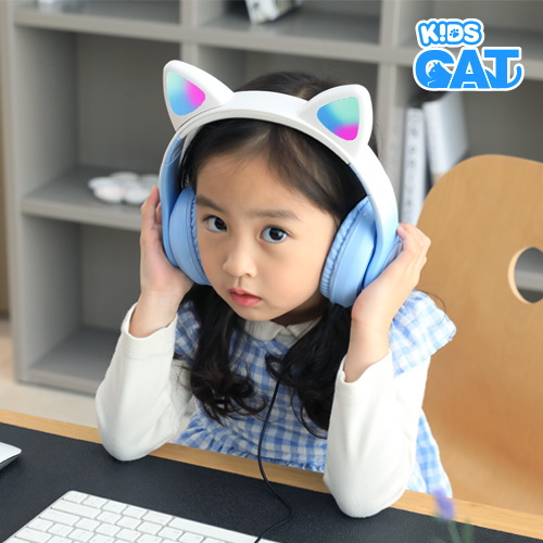 키즈캣 헤드셋(LED/어린이 청력 보호/블루투스/파우치 증정) - 메인 이미지