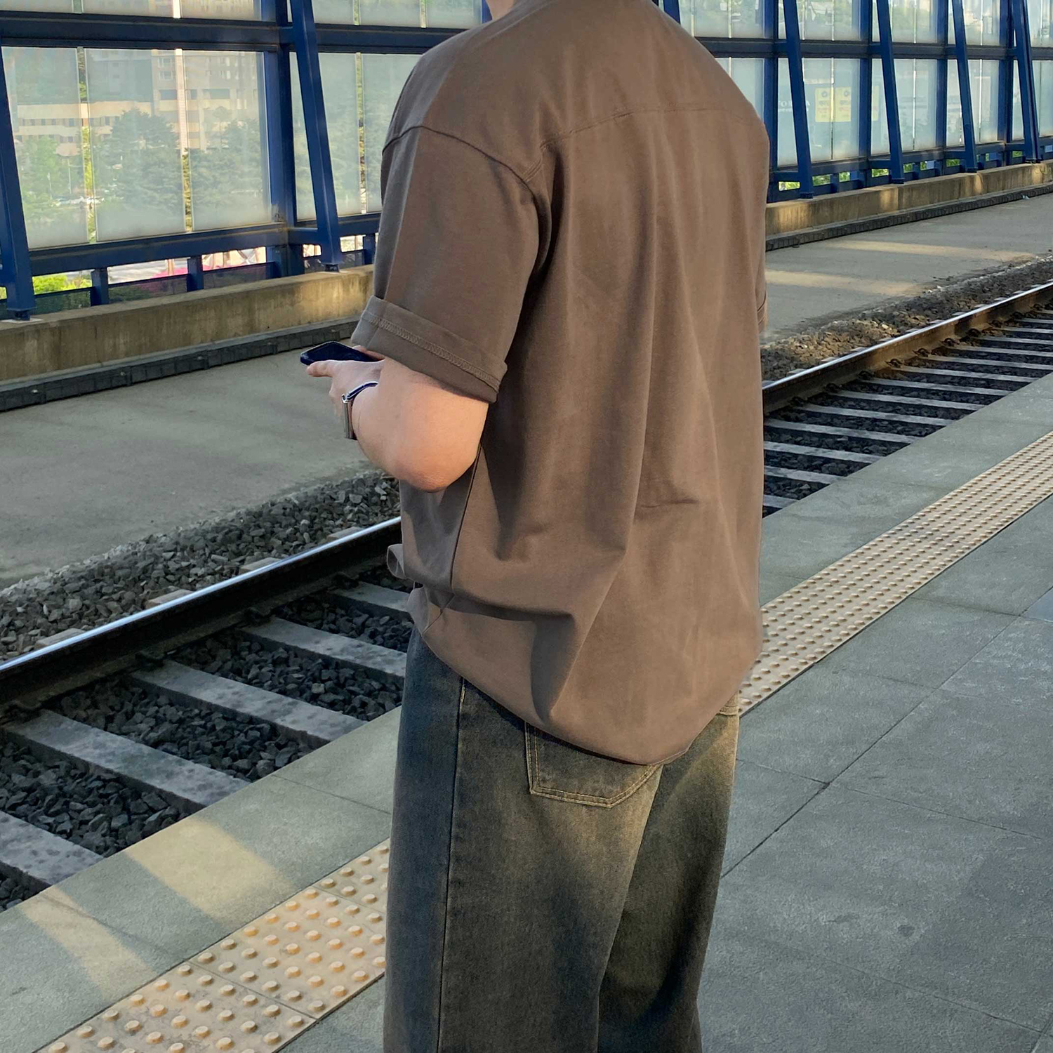 절개반팔 어깨넓어보이는반팔 안비치는흰티 두꺼운반팔 - 상세 이미지 2