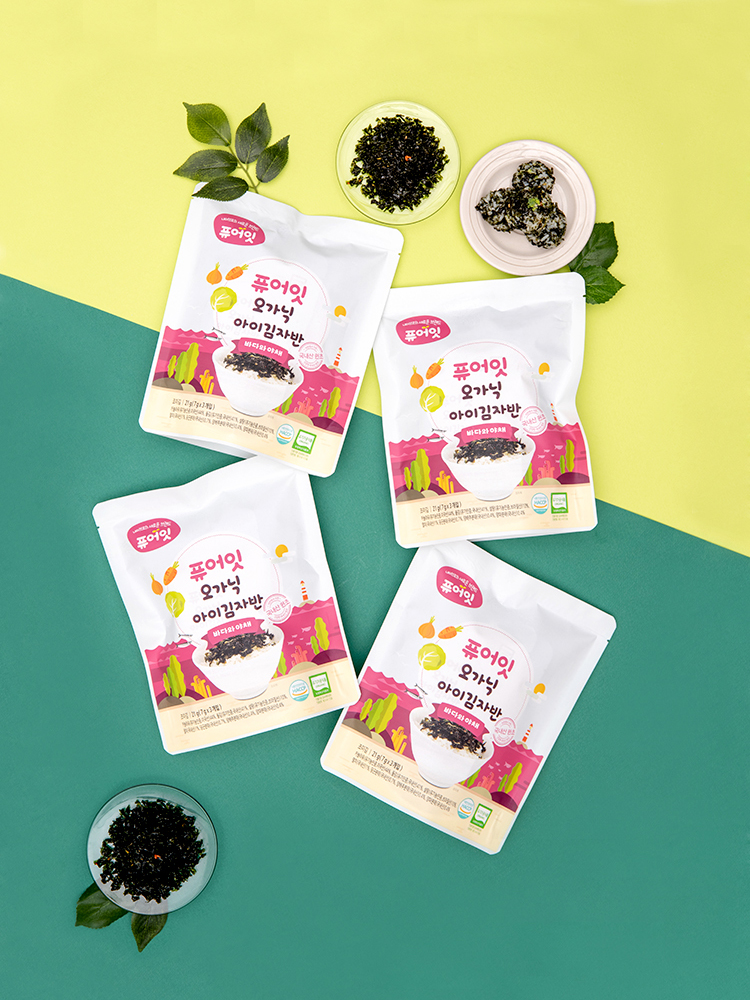 퓨어잇 오가닉 아이김자반 바다와야채 4팩세트 아기 반찬 유기농원초