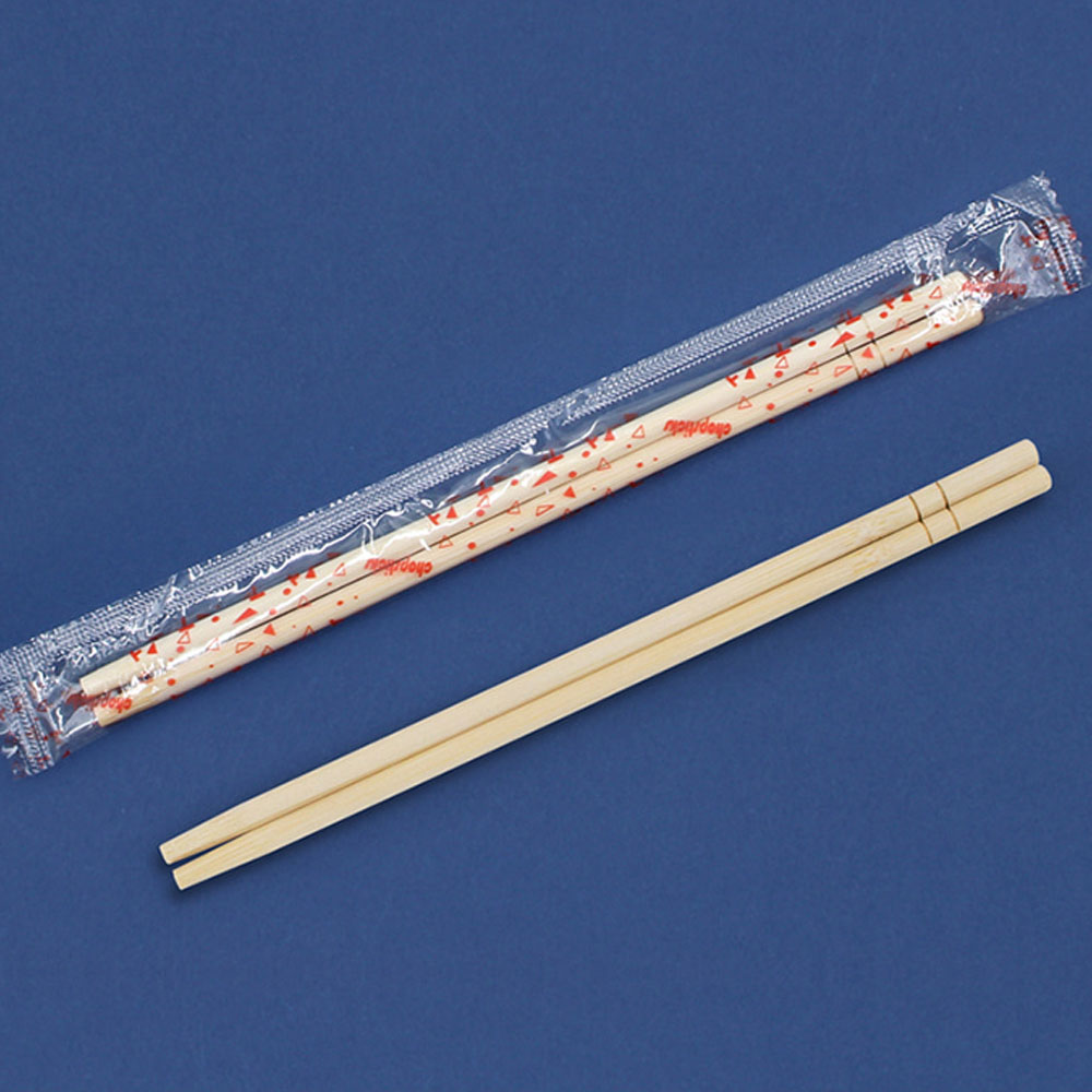 일회용 나무 젓가락 100개 레드 OPP 175mm 둥근 대나무 - 상세 이미지 2