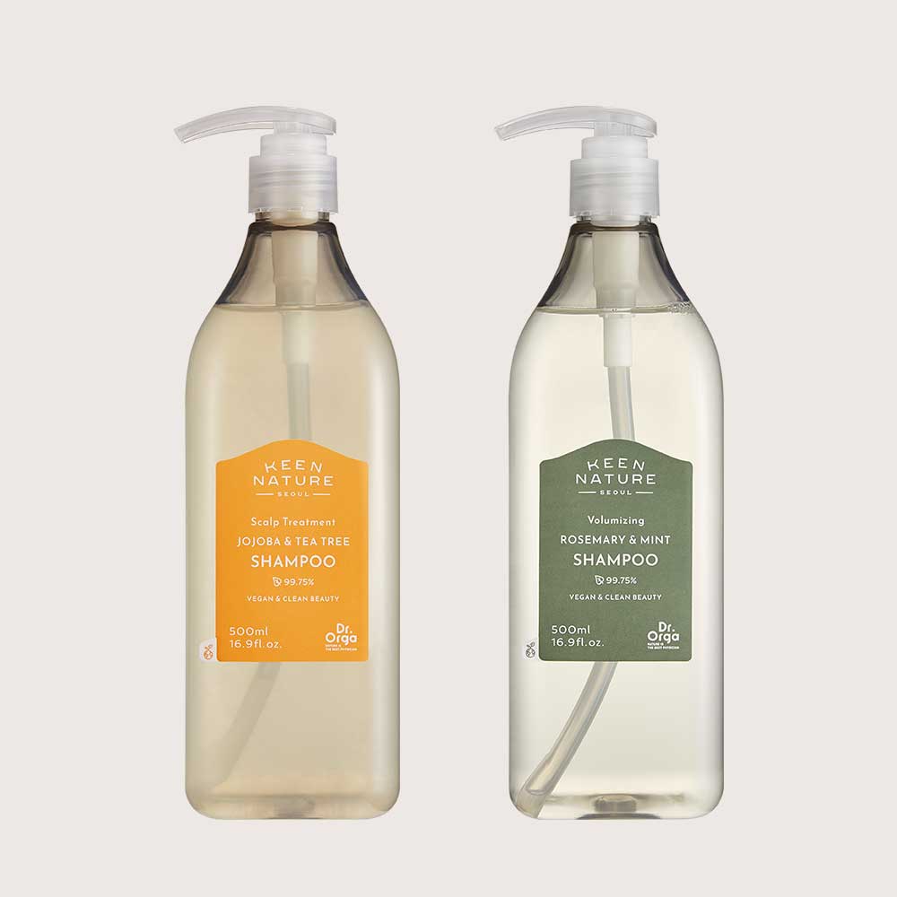 닥터올가 지성 두피 호호바 티트리 비건 천연 샴푸 500ml X 비건 로즈마리 천연샴푸 500ml 2종 세트 - 상품 이미지
