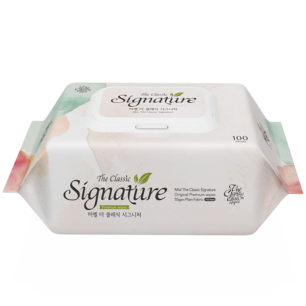 미엘 더 클래식 시그니처 물티슈 100매 20팩 캡형 평량 55g 도톰 안전한 순한 유아