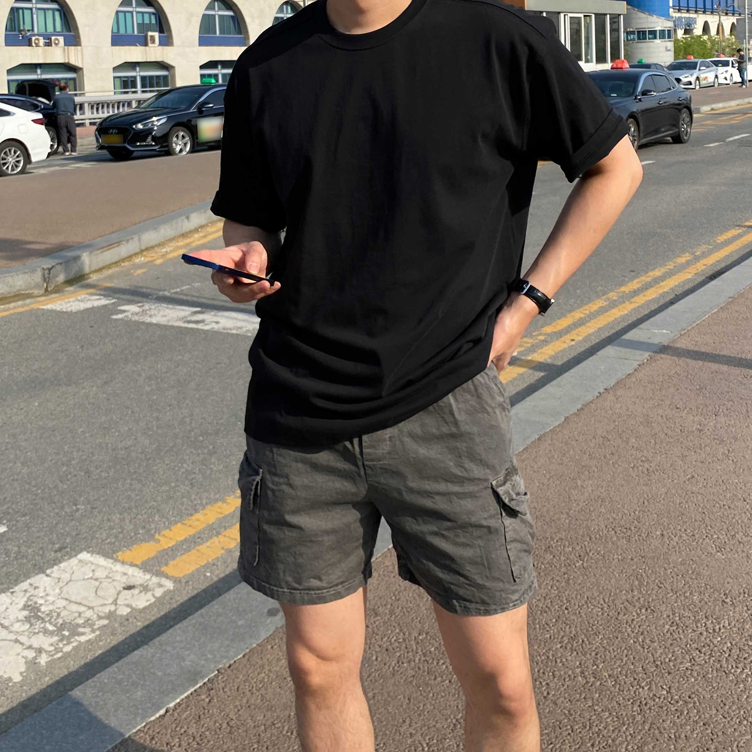 절개반팔 어깨넓어보이는반팔 안비치는흰티 두꺼운반팔 - 상세 이미지 5