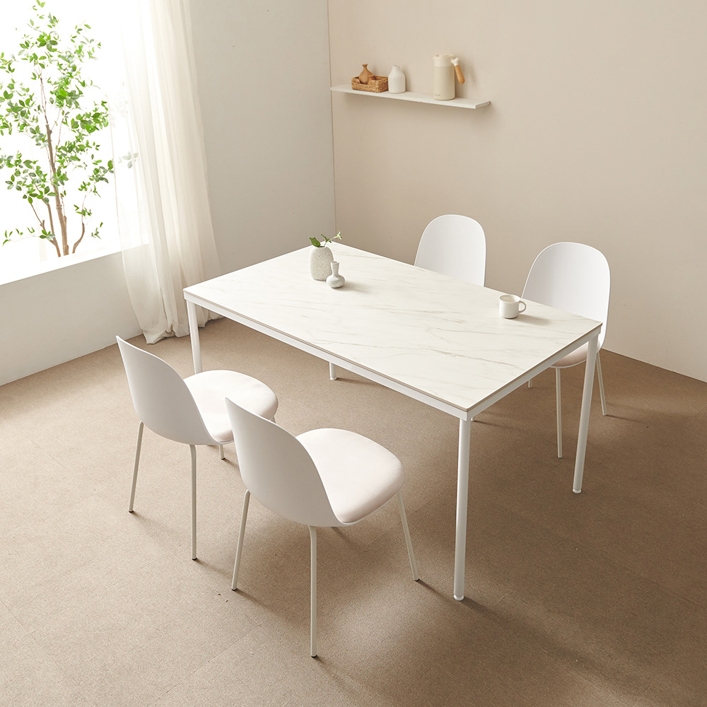 올리비아 4인용 포세린 세라믹 식탁 세트 1200