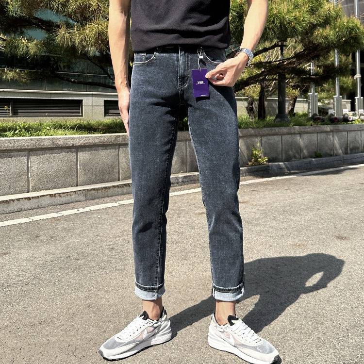 루벤 프리미엄 슬림 일자 속밴딩 스판 데님 빅사이즈 - 상세 이미지 2