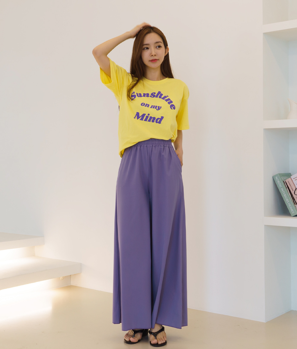 선샤인 비비드 프린팅 루즈핏 면반팔티셔츠 컬러포인트룩 이미지 8