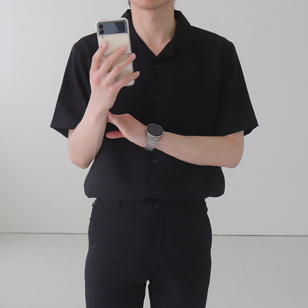 남자 반팔 셔츠 여름 남방 구김없는 린넨 남자 셔츠