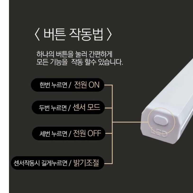 센서 감지 무드등 드레스룸조명 옷장조명 부착식 전등 - 상세 이미지 4