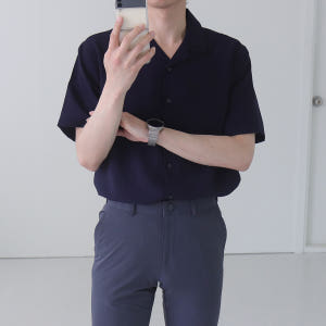 남자반팔셔츠 오버핏 링클프리 구김없는 남자린넨셔츠 착용 후기 | 사이즈/핏 총정리 - 상품 이미지 1