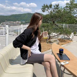 쫀쫀 스판 바이크 바이커 쇼츠 5부 레깅스 운동 쫄바지 여성 레깅스 반바... 착용 후기 | 사이즈/핏 총정리 - 상품 이미지 2