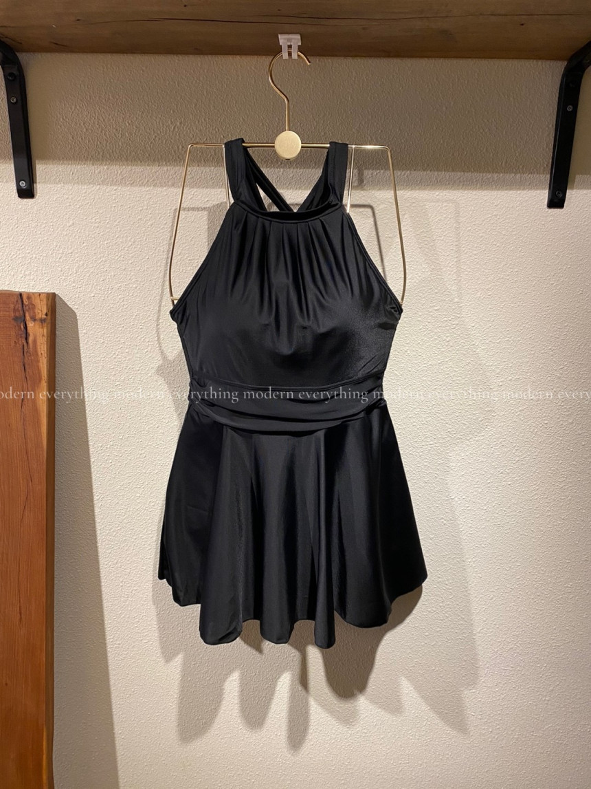 💙[무조건날씬/M-4XL] 홀터넥 유교걸 휴양지 커버업 원피스 비키니 모노키니 빅사이즈 치마 수영복 상세 이미지 25
