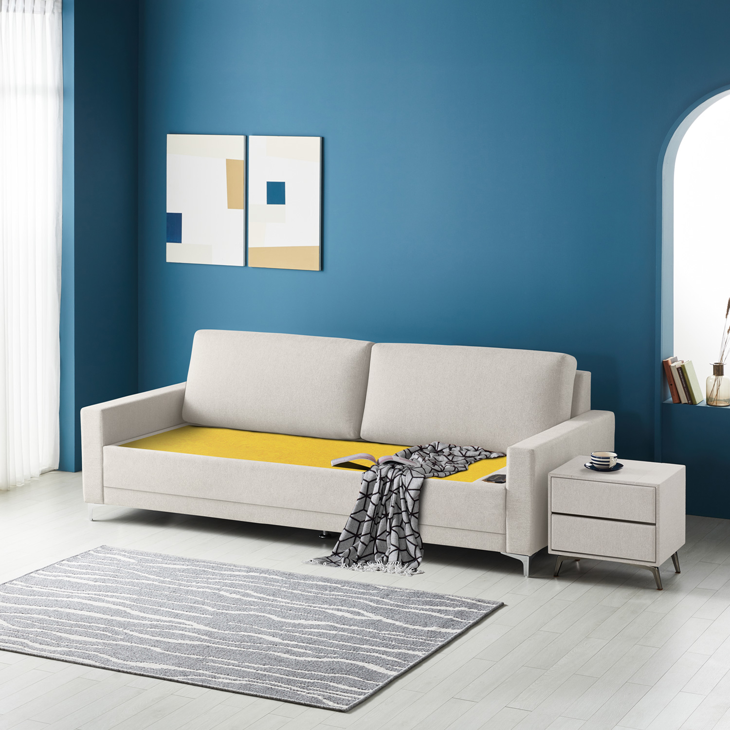 가보건강침대 황토 밀양흙침대 세라믹볼 세라믹스 돌침대 3인용 소파 F소피아SE