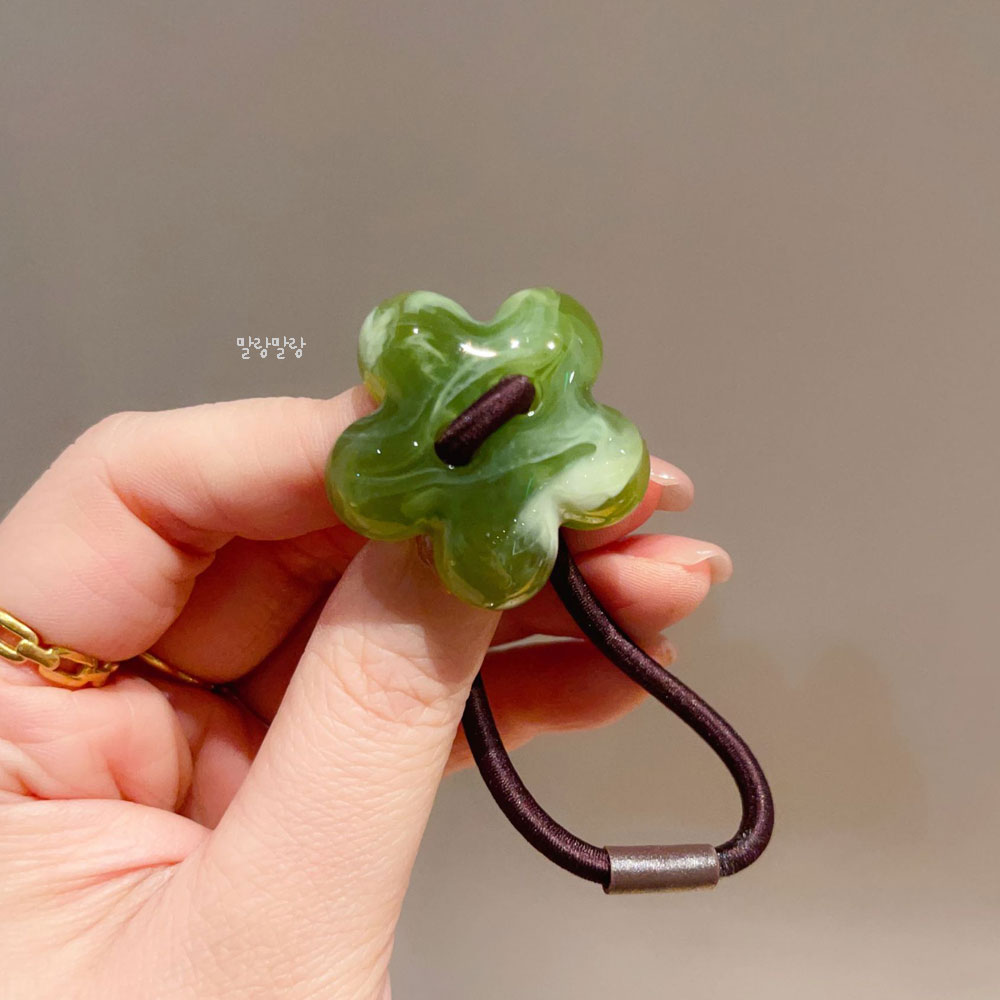 꽃머리끈 마블머리끈 예쁜 방울 헤어고무줄 - 상세 이미지 5