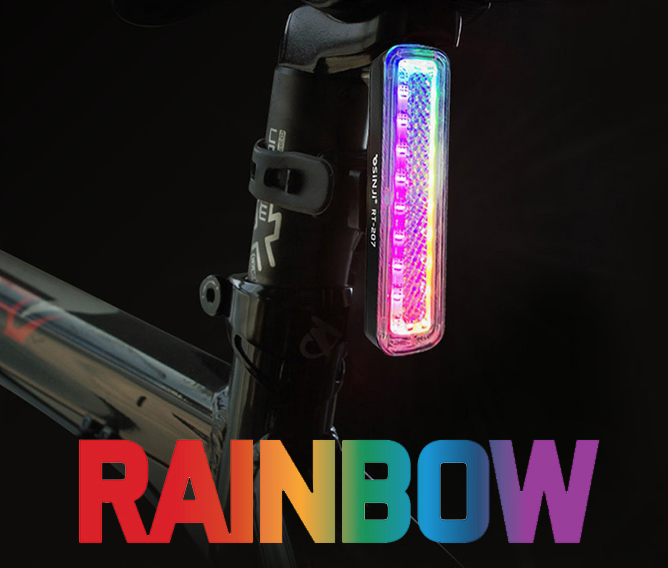신지 RT207 레인보우 LED안전등 충전식 자전거 후미등