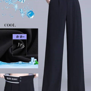 여자여자몰 찰랑 하프패션밴딩 슬랙스 아이스 와이드여름바지 데일리 통정장팬... 착용 후기 | 사이즈/핏 총정리 - 상품 이미지 1