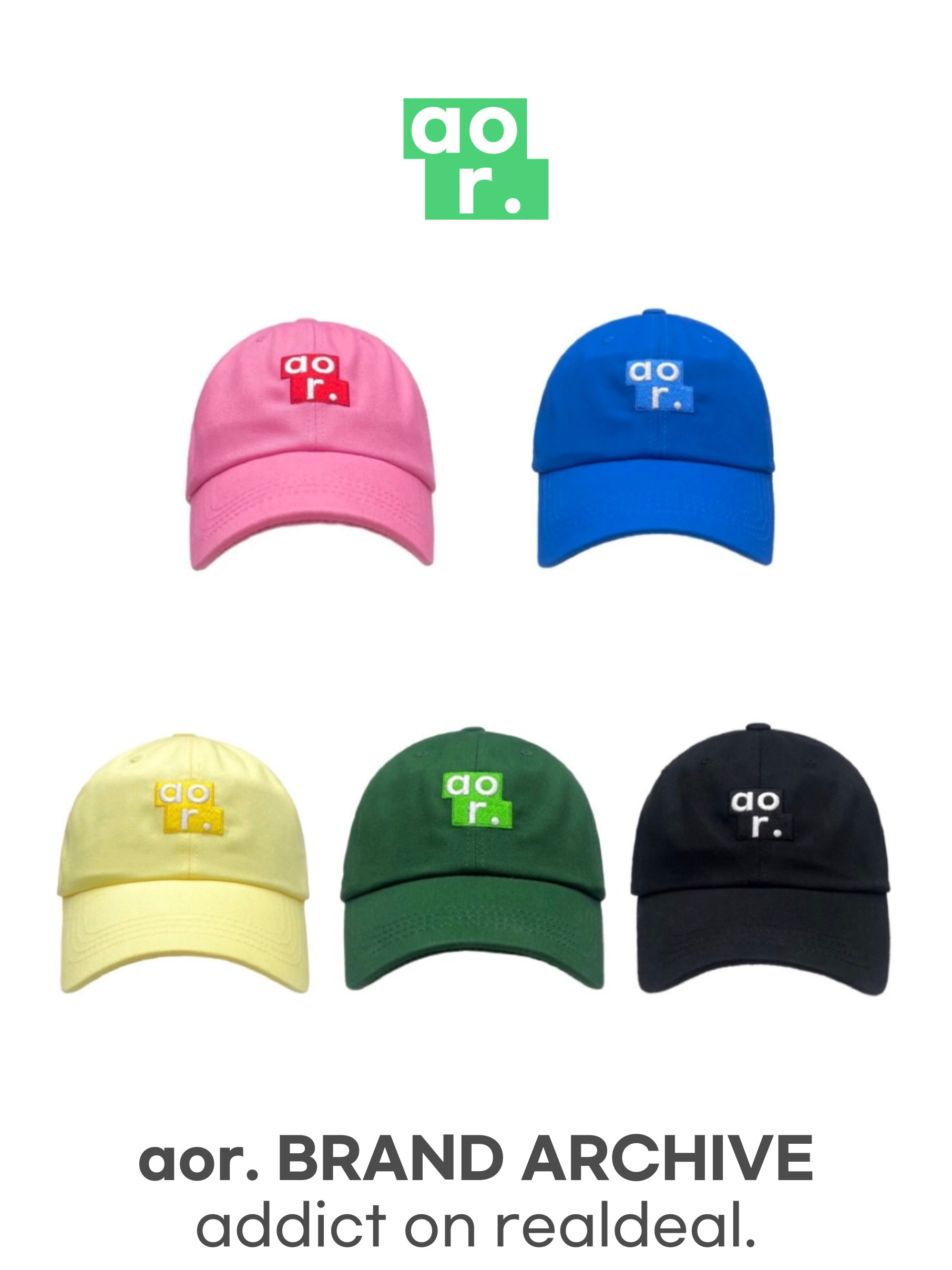 aor. 톤 앤 톤 볼캡 5COLOR 깊은핏 모자 에이오알닷 - 상품 이미지