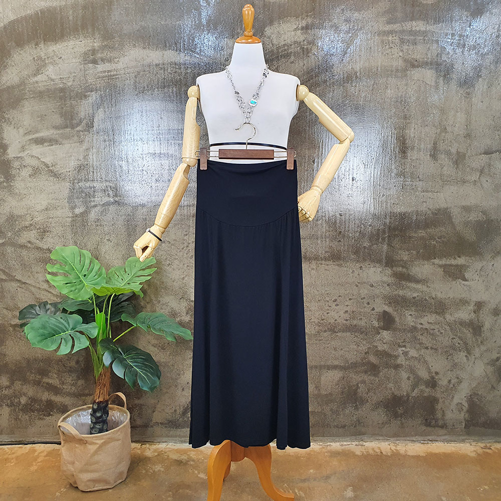 여름 A라인 임산부 치마 만삭까지 편안한 임부 롱 스커트 데일리룩 코디 3color - 상세 이미지 4