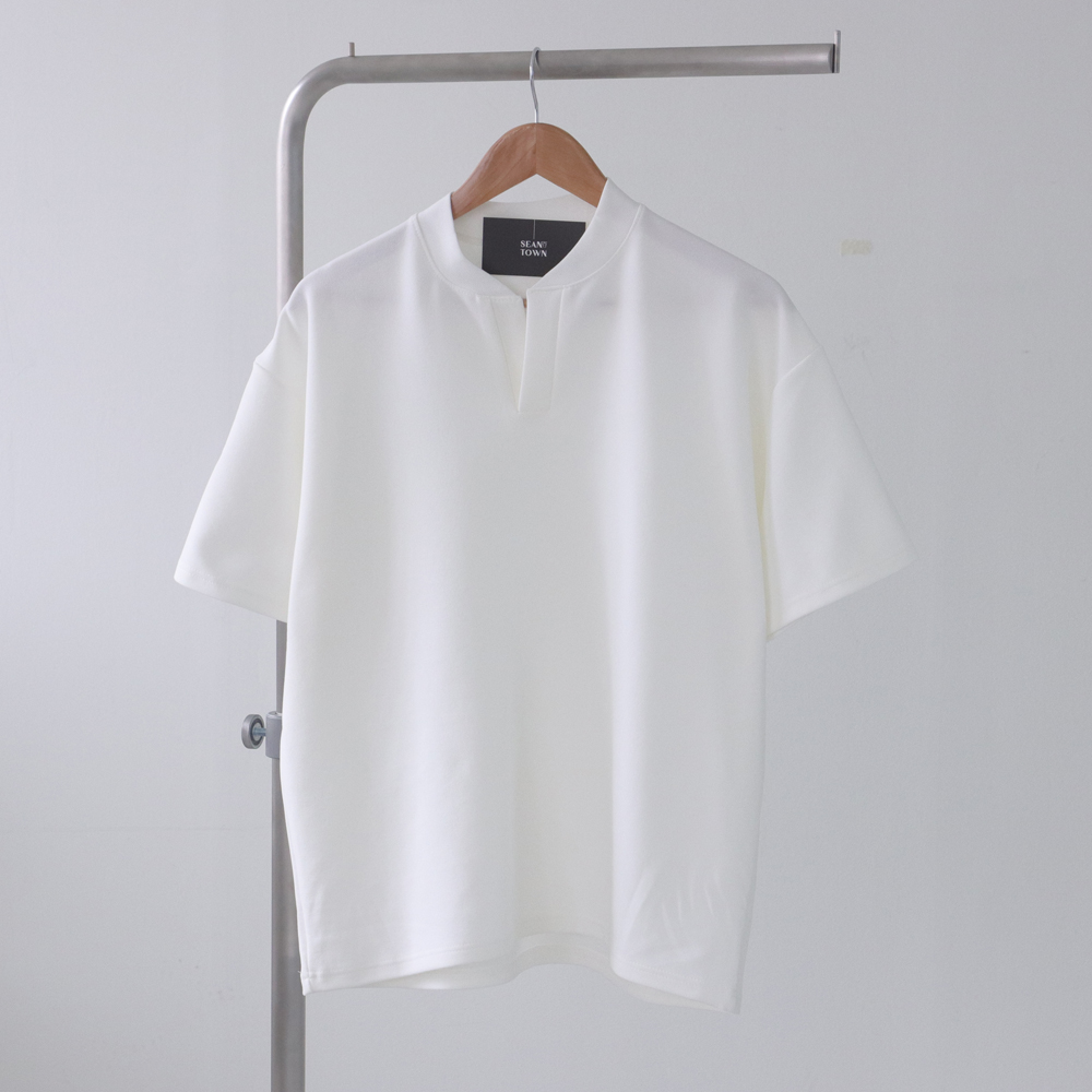 1+1 남자반팔티 차이나카라 오버핏 헨리넥반팔 - 상세 이미지 3