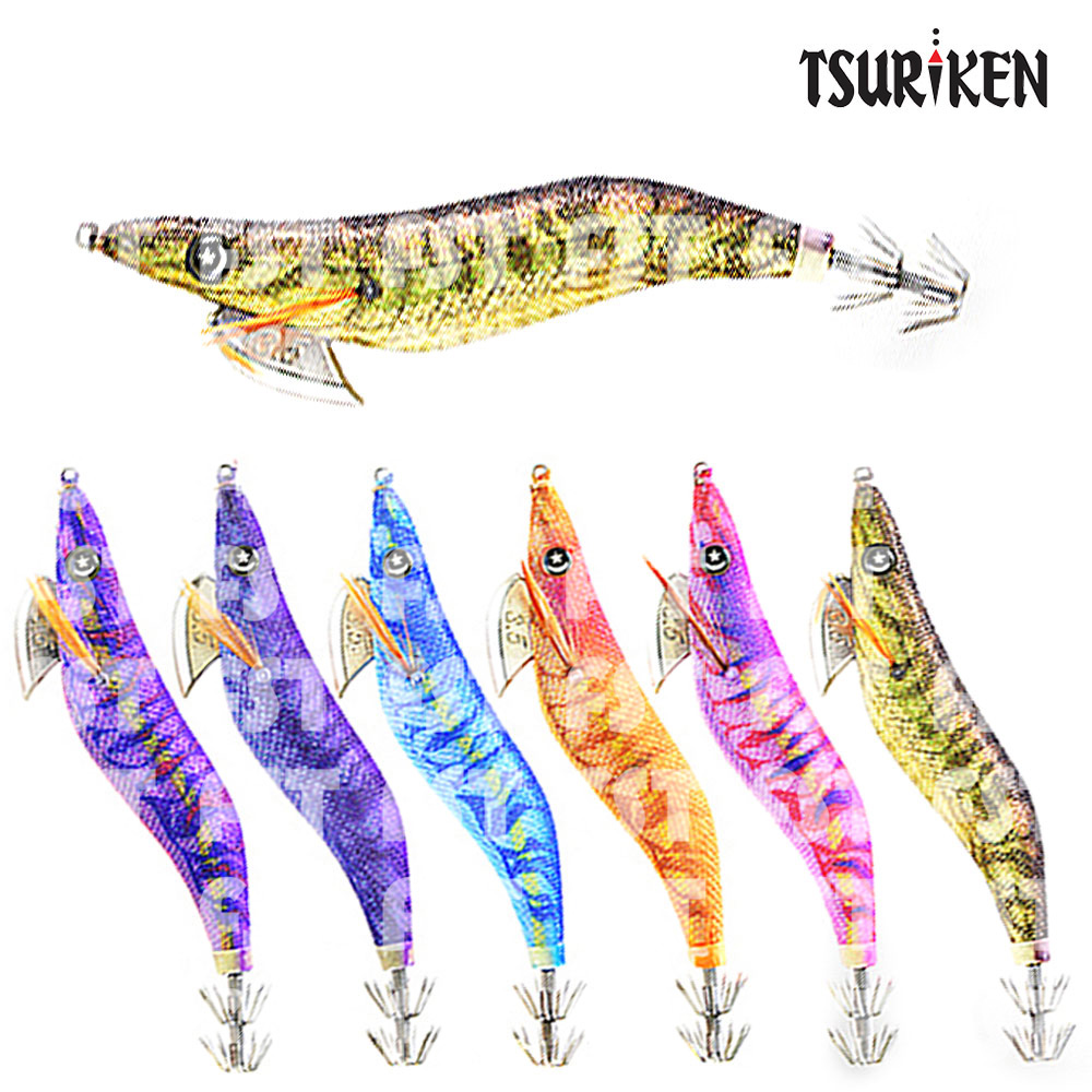 쯔리겐 에기스타 무늬 오징어 에기 케이무라 팁런 쉘로우 3호 S-24