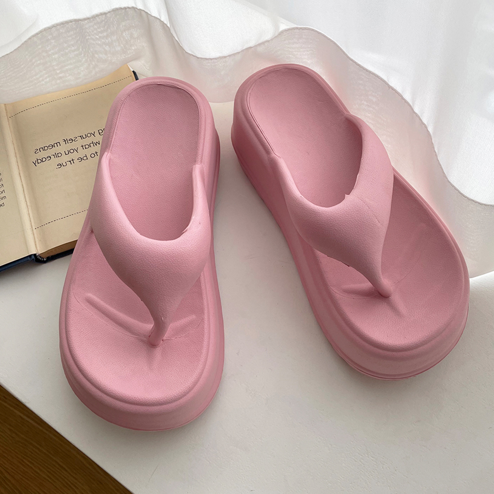 푹신한 플랫폼 통굽 키높이 발편한 굽 쪼리 슬리퍼 - 상세 이미지 3