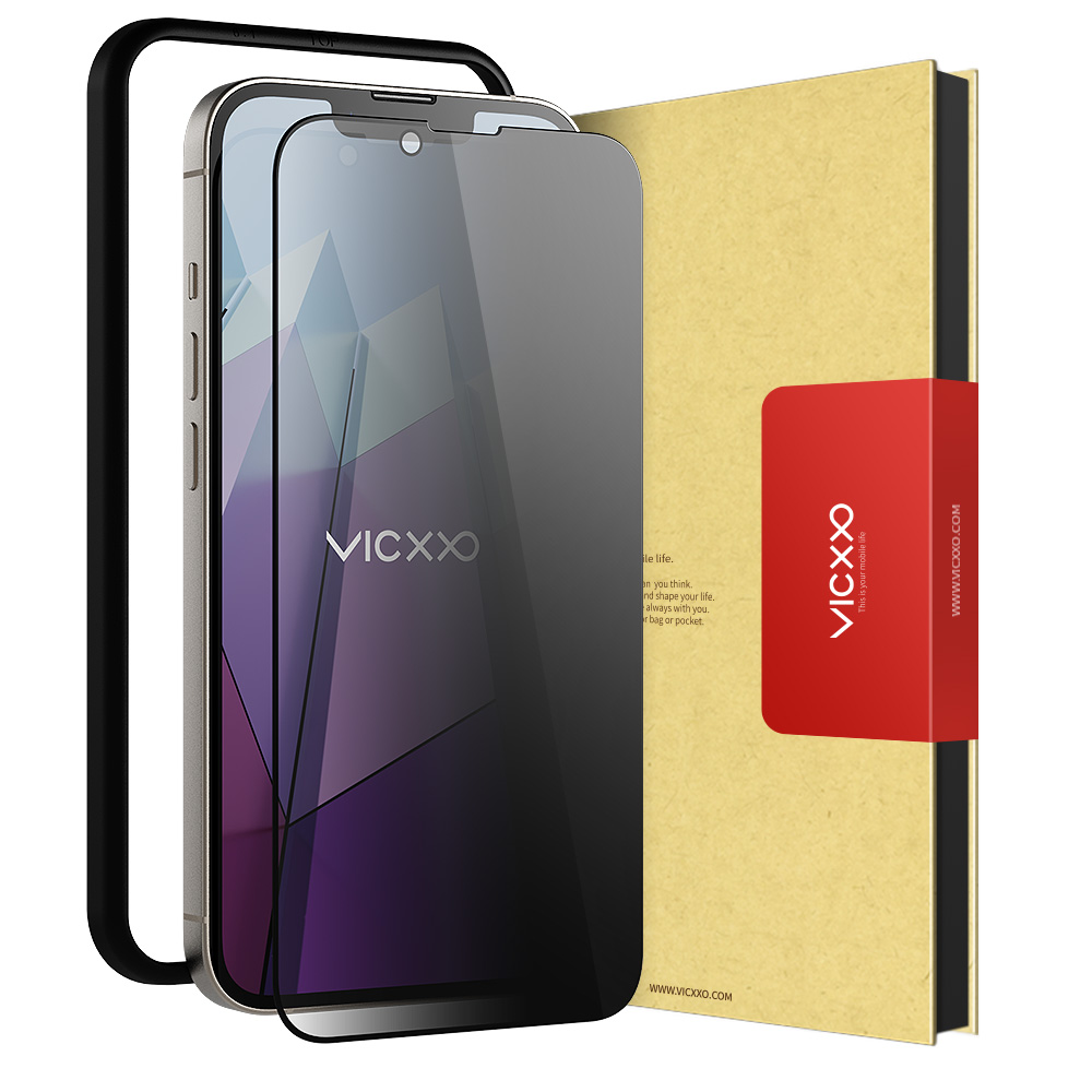 빅쏘 4D 사생활보호필름 강화유리 아이폰13, 1매입