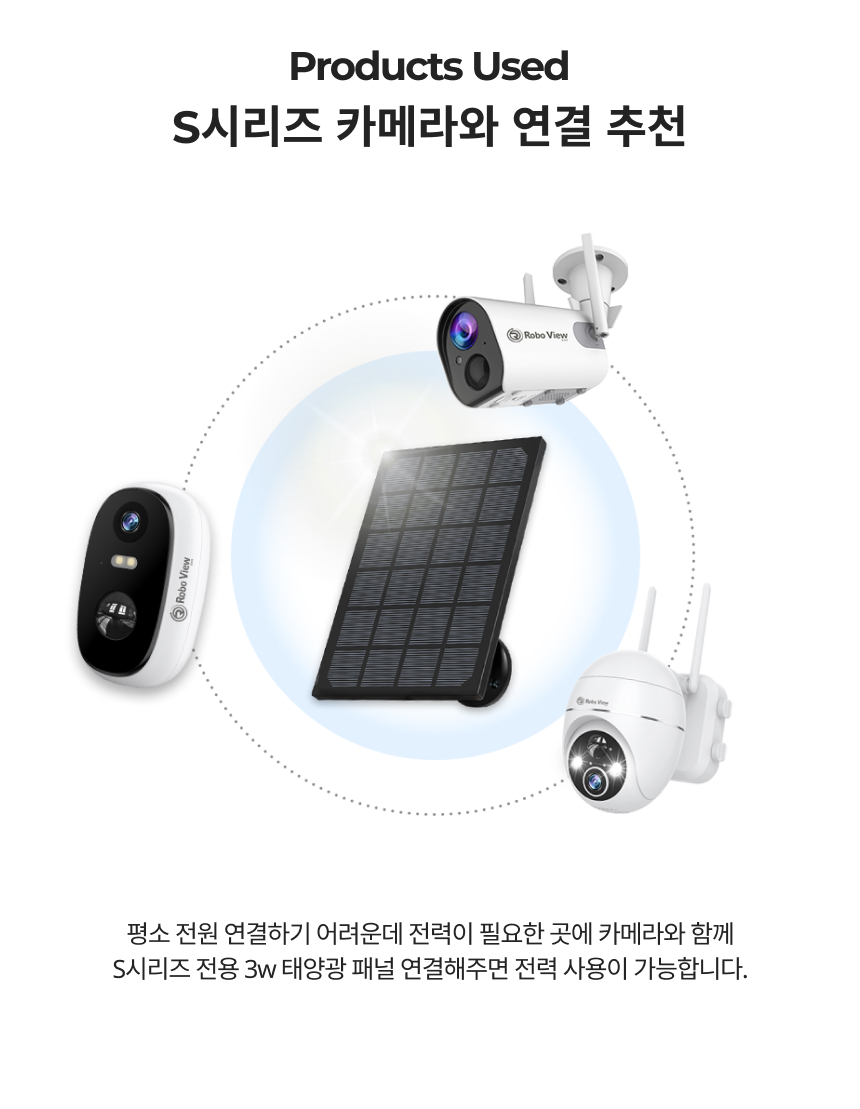 글로벌아이넷 로보뷰 3W 태양광패널 CCTV IP 카메라 5V - 상세 이미지 4