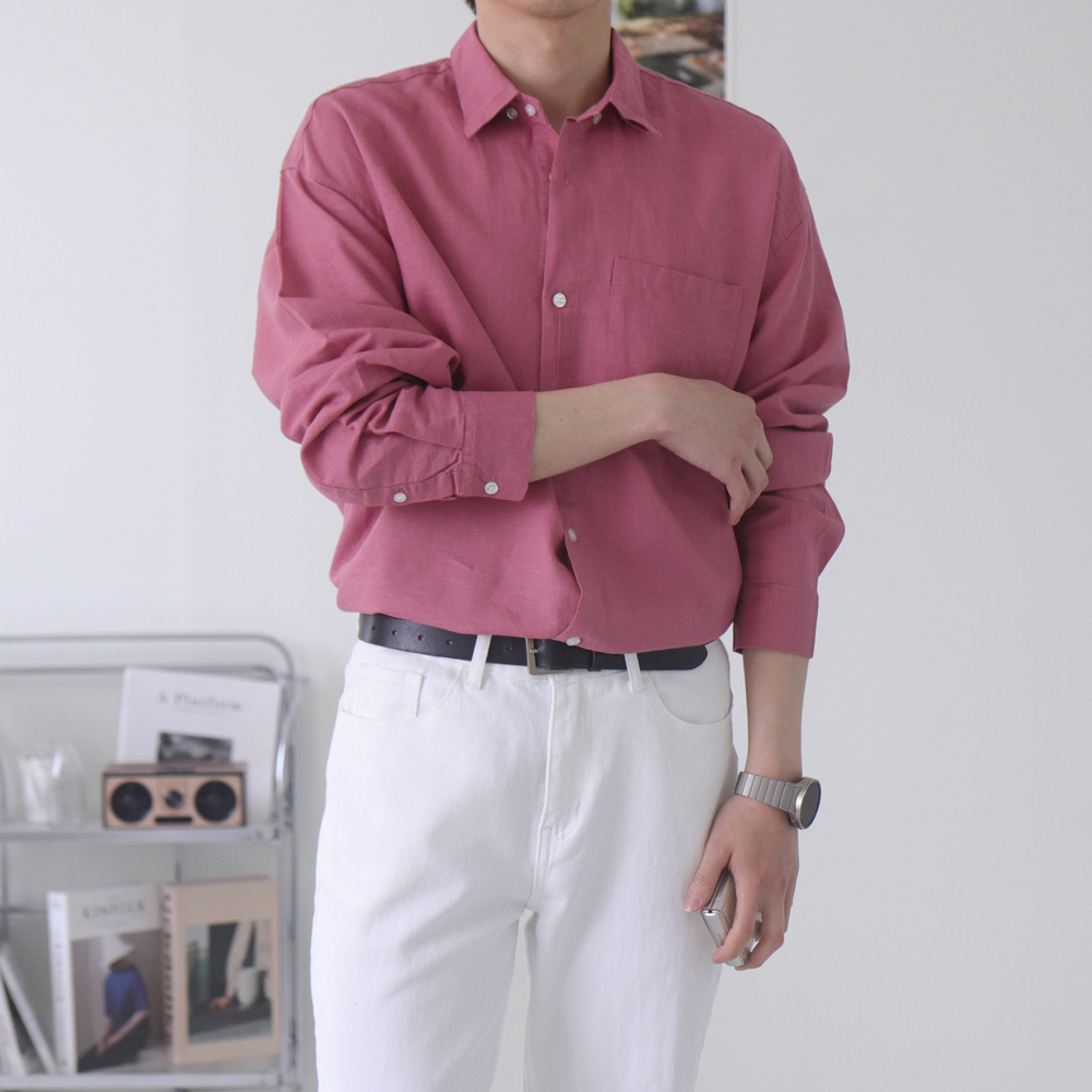 남자셔츠 오버핏 아이스 쿨 남자린넨셔츠 이미지 4