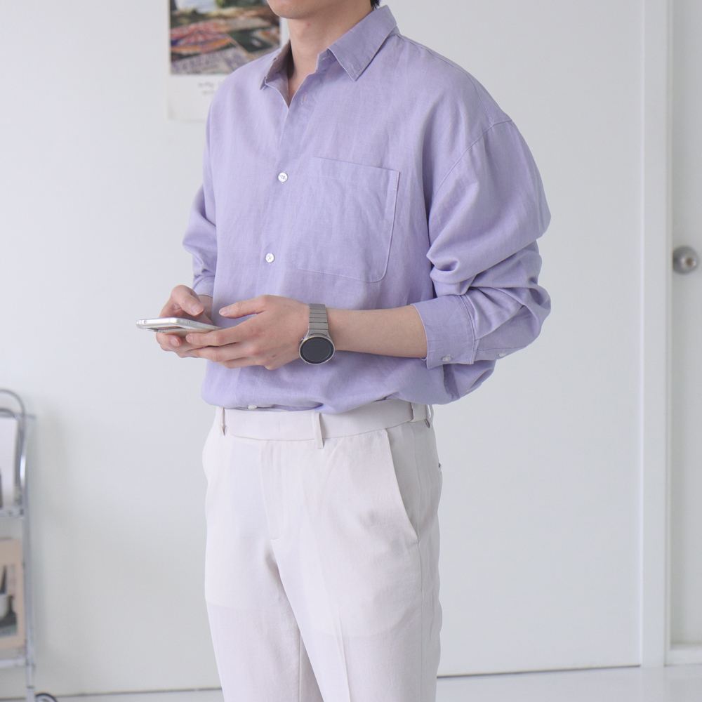 남자셔츠 오버핏 아이스 쿨 남자린넨셔츠 이미지 3