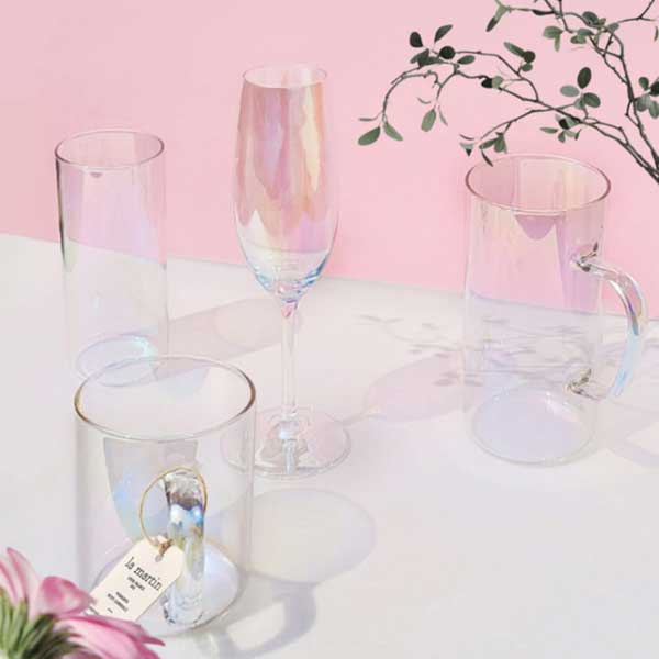 오로라 홀로그램 유리컵 하이볼잔 머그컵 내열유리 항아리 400ml 이미지 7