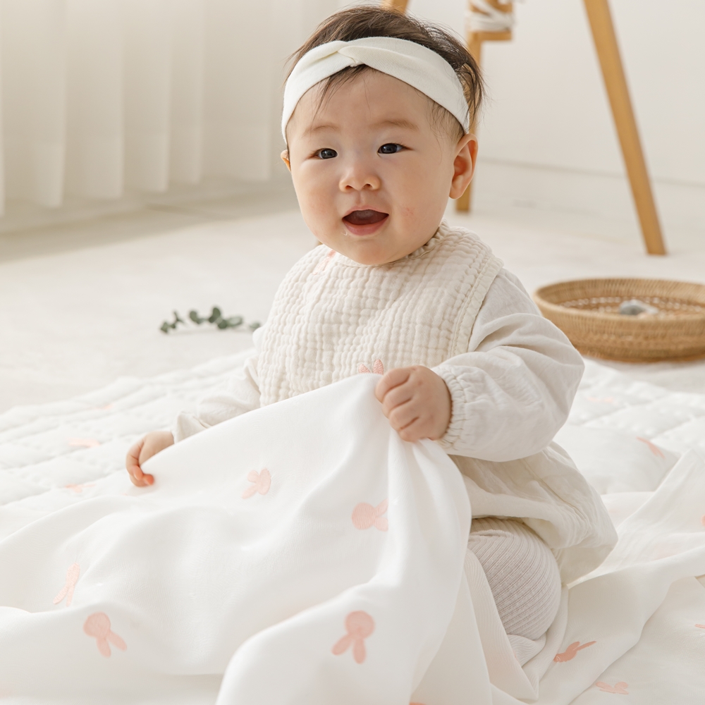 바니파파 아기 유아 신생아 애착 여름 배덮개 꼰사 인견 자수 얇은 이불 블랭킷 - 상세 이미지 5
