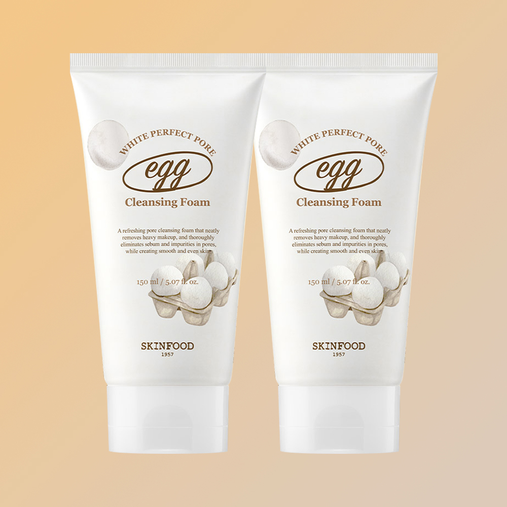 스킨푸드 에그화이트 퍼펙트 포어 클렌징 폼 150ml x 2개 - 상품 이미지