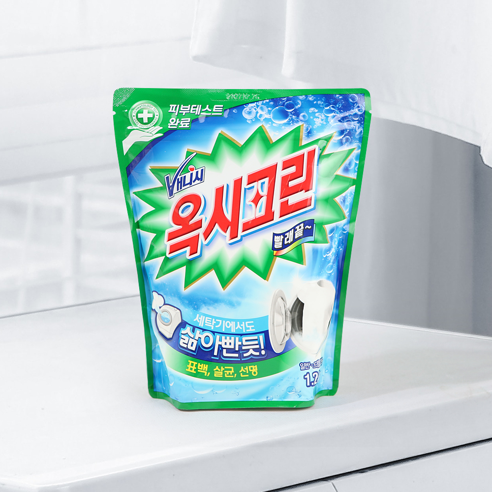 옥시크린 1.2kg 표백제 세탁세제 일반 드럼 겸용 세탁세제 - 메인 이미지