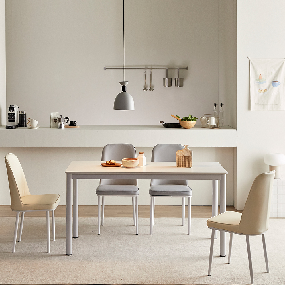 16피스 VONO 1+1 디자인 라운드 고급 의자 편한 식탁 테이블 다이닝 카페가죽의자