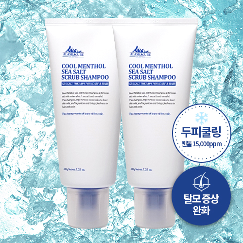 알래스카큐브 두피쿨링 소금스크럽 샴푸 2개 세트 - 상품 이미지