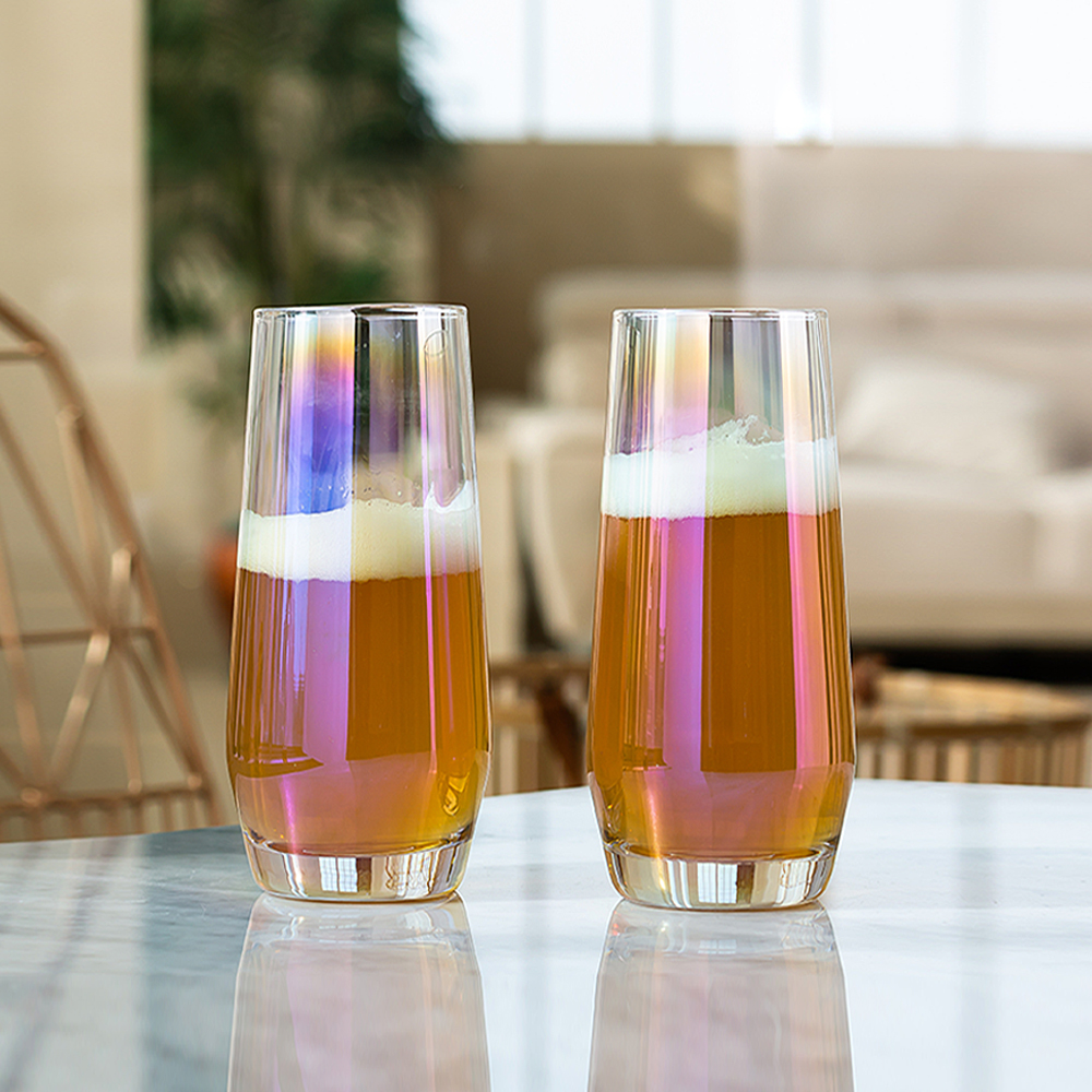 레토 오로라 내열 롱 유리컵 533ml 맥주잔 하이볼잔 위스키잔 집들이 선물 2P 세트