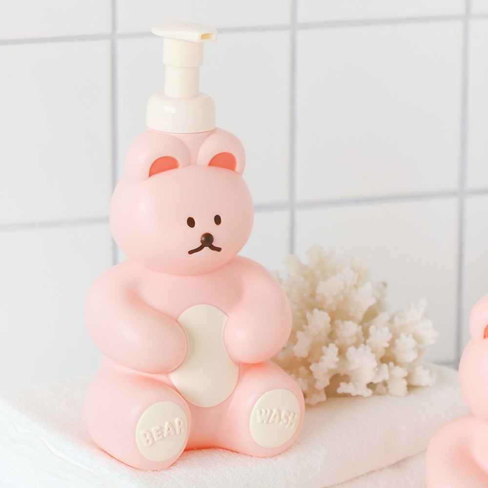 귀여운 곰돌이 핸드워시 디스펜서 버블 물비누 통 욕실 거품 손세정제 500ml - 상세 이미지 4