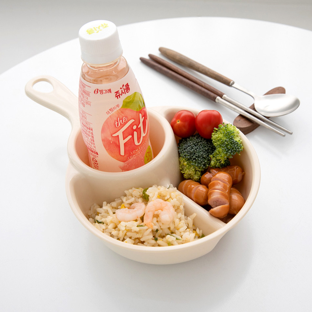 2+1 손잡이 나눔 접시 캠핑 앞접시 혼술용 식판