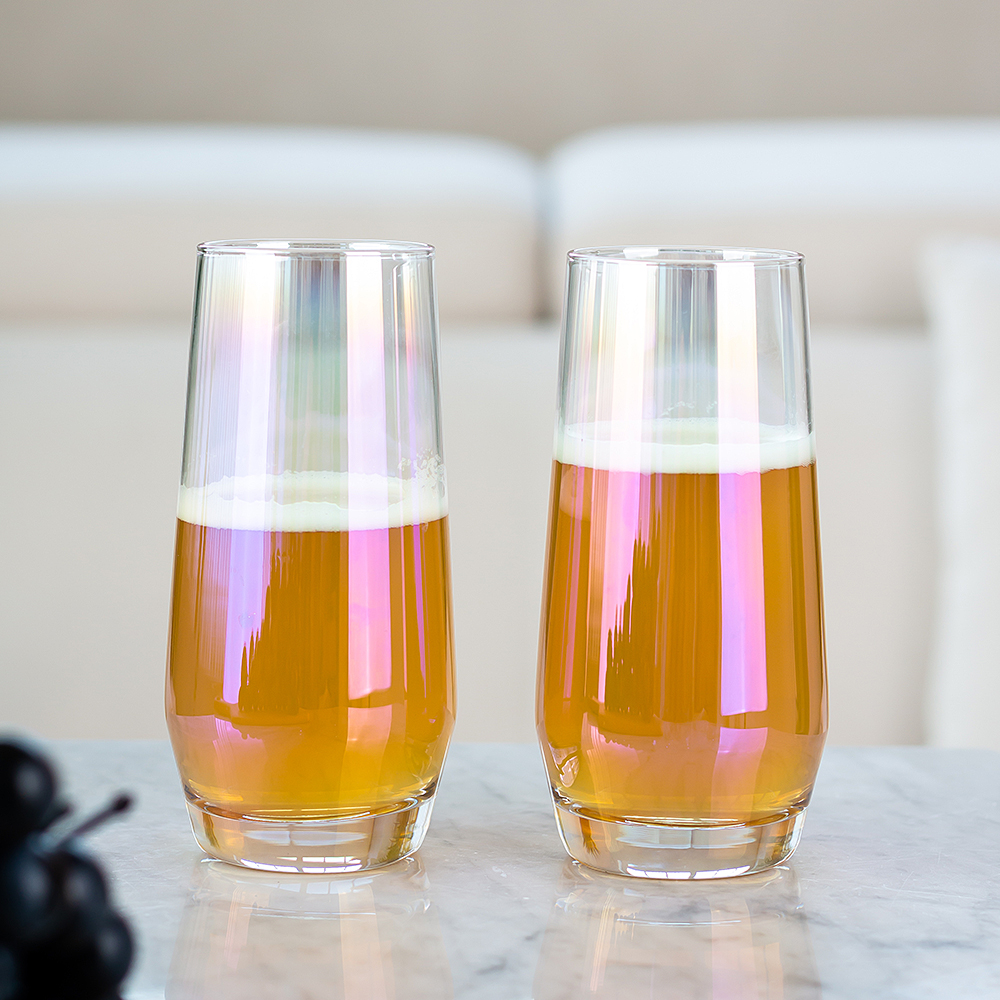 레토 오로라 내열 롱 유리컵 533ml 맥주잔 하이볼잔 위스키잔 집들이 선물 2P 세트