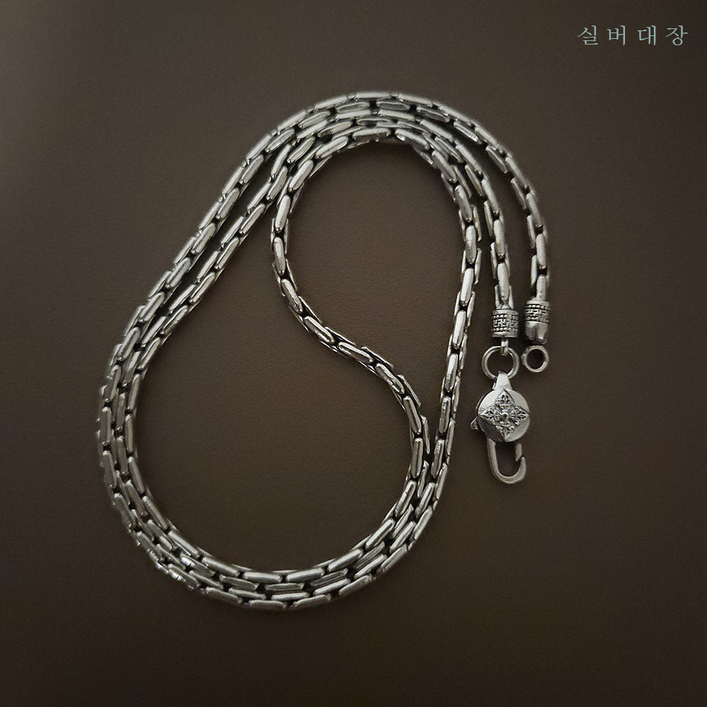 3.5mm 실버 925 레이어드 체인 순은 커플 남자 여자 힙합 목걸이 - 상세 이미지 3
