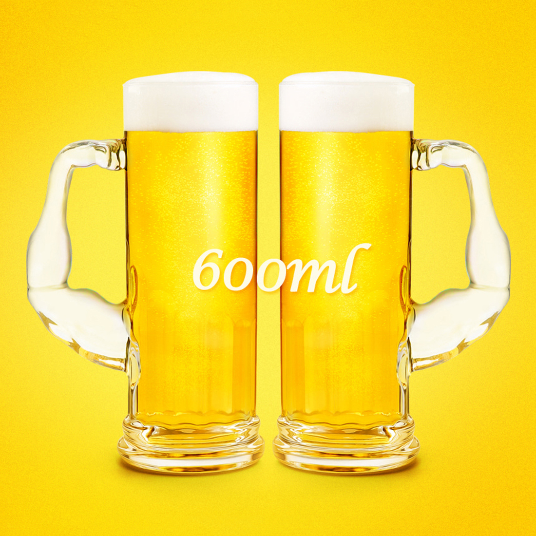 머슬 손잡이 생 맥주잔 소맥잔 집들이선물 특이한 맥주컵 600ml - 상세 이미지 2